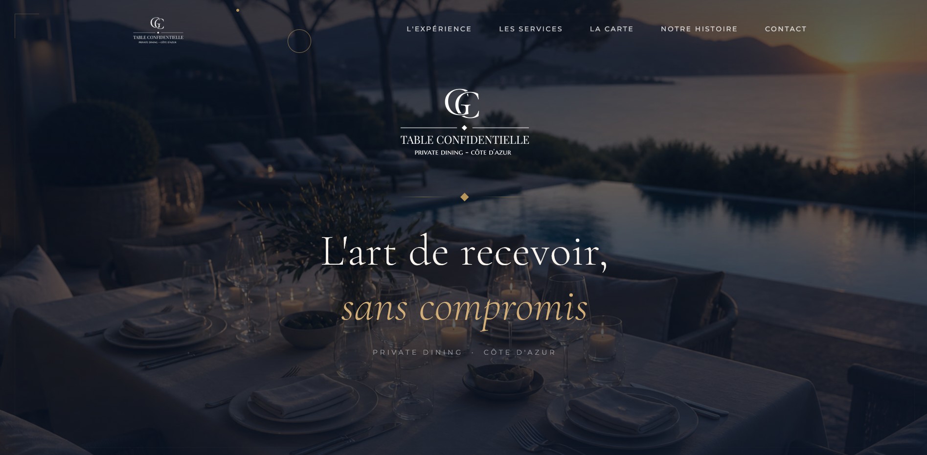 Site internet pour Table Confidentielle